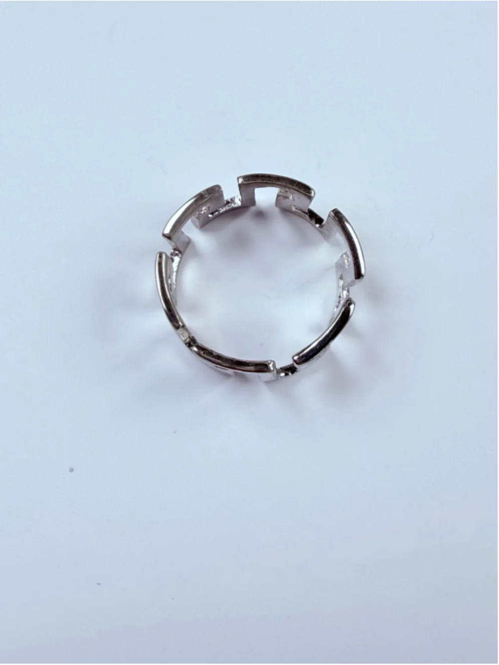 Classic Greek Key Versace Style 9.5MM Sterling Silver 925 Band Ring Italy